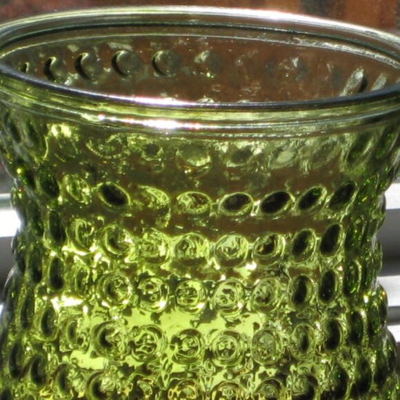Vintage Hobnail DPS XL DOTS Green Glass Vase 10" 1950s-60s Excellent Condition - Picture 10 of 12